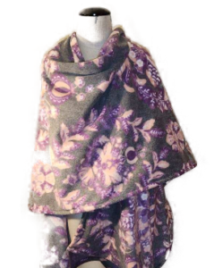 Gray and Purple Print Wrap